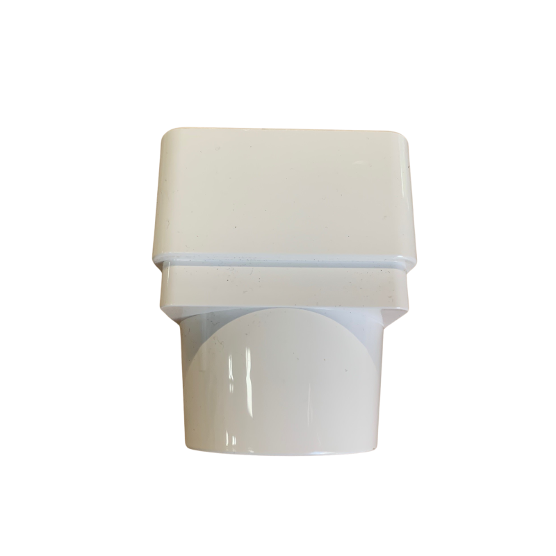 Square To Round Downpipe Adapter White